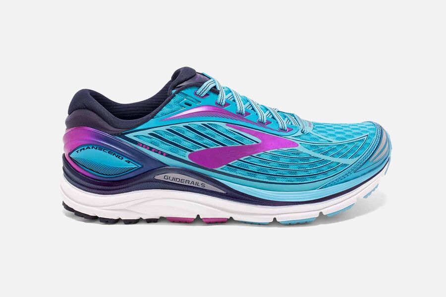 Brooks Transcend 4 Womens UK - Road Running Shoes - Blue 896-RASWIT